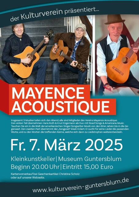 Mayence Acoustique on Tour am 7. März in Guntersblum